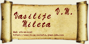 Vasilije Mileta vizit kartica